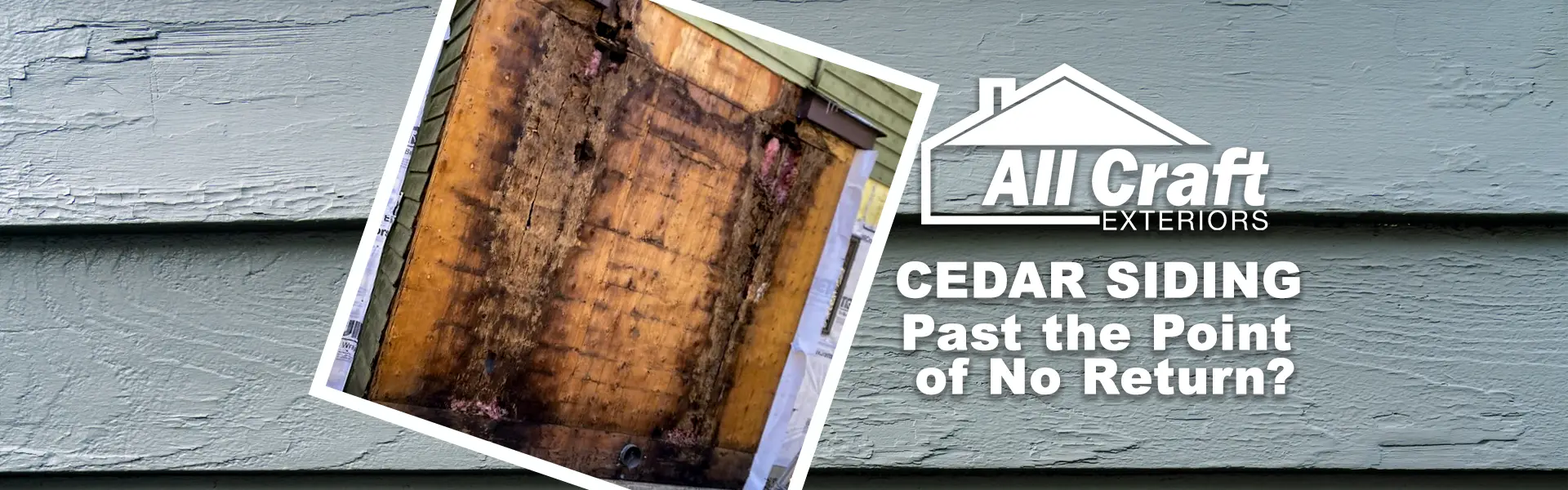 Rot and water damage revealed under old cedar siding on a Rochester MN home