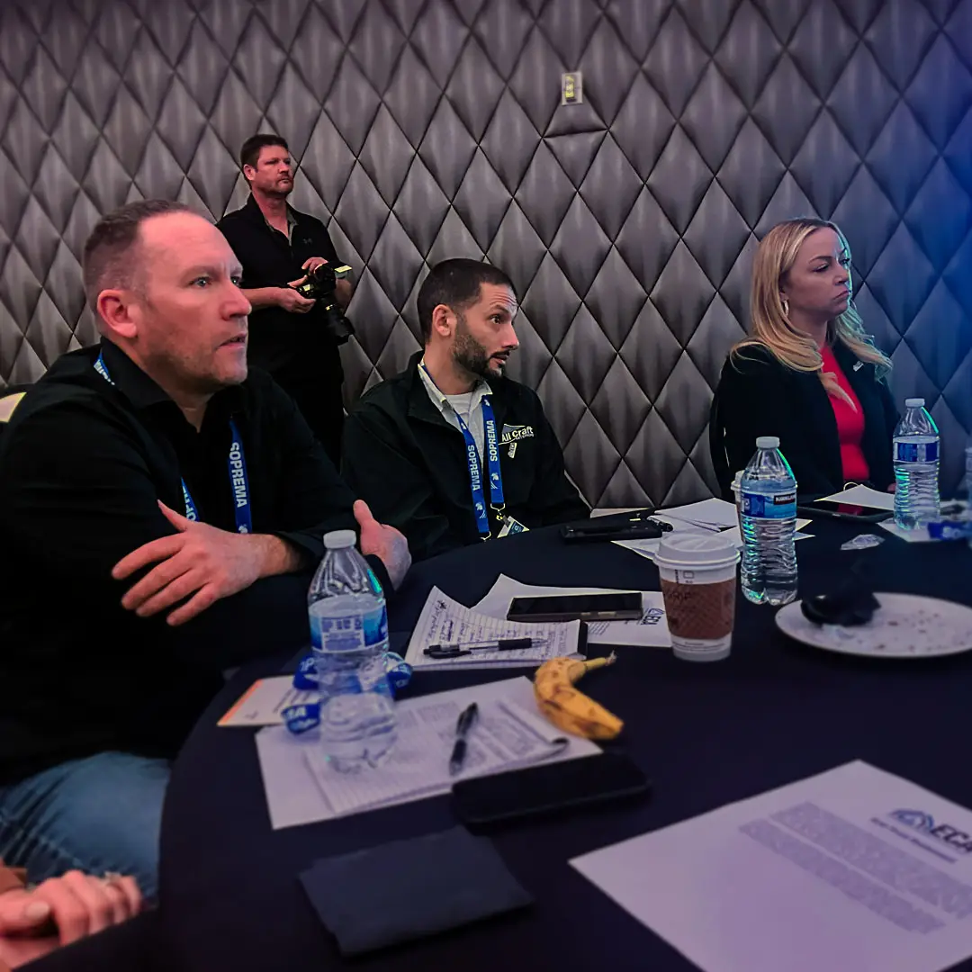 All Craft Owner Brent Beck, Production Manager Matt Peterson and GM Jewels DeCorsey at ECA Meeting