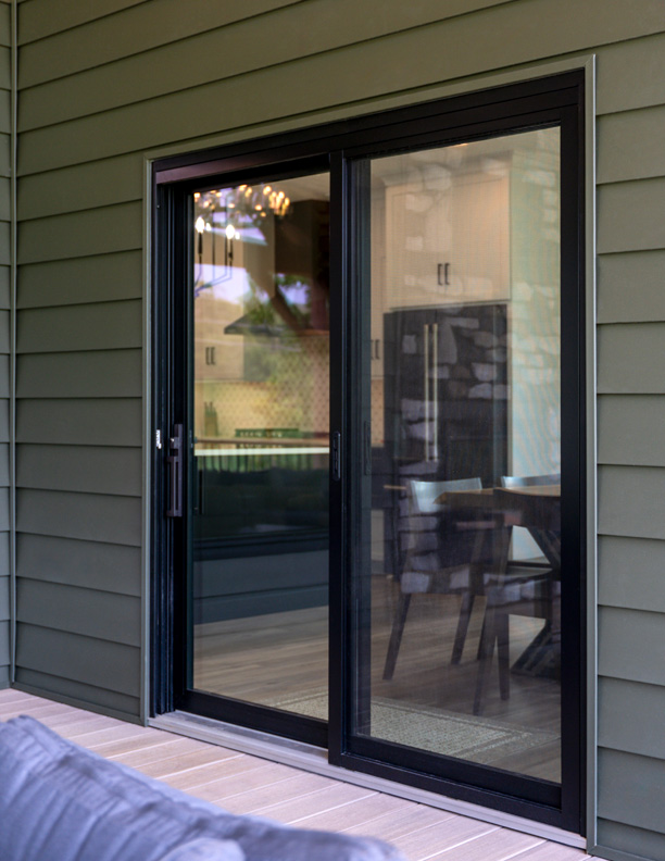ProVia Endure sliding patio door with large glass panels and contemporary styling